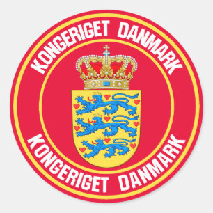 Denmark Round Emblem Classic Round Sticker