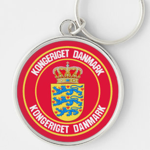 Denmark Round Emblem Key Ring