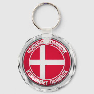 Denmark Round Emblem Key Ring