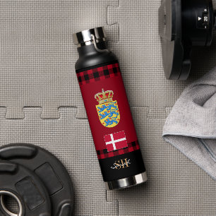 Denmark Rustic Vacuum Insulated, Danish Flag Water Bottle