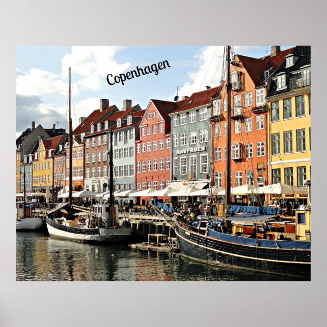 Denmark, Scenic Canal in Copenhagen Poster (Front)