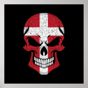 Denmark Smiling Skull Flag Poster