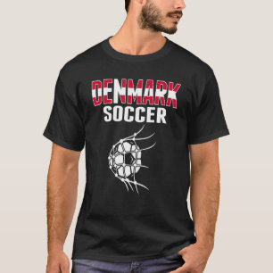 Denmark Soccer Ball In Net Goal Danish Football S T-Shirt
