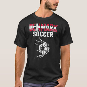 Denmark Soccer Ball In Net Goal Danish Football T-Shirt
