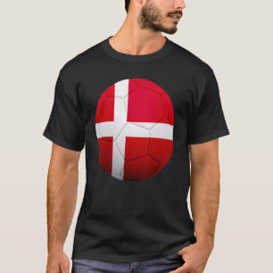 Denmark Soccer National  Ball Denmark Flag Footbal T-Shirt