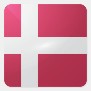 Denmark square glossy flag sticker