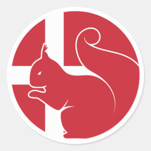 Denmark Squirrel Danish National Animal Flag Classic Round Sticker