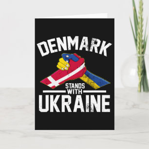 Denmark Stands With Ukraine Ukrainian Danish Flag  Card
