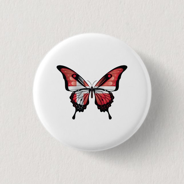 Denmark Swallowtail Butterfly Flag Sticker 3 Cm Round Badge (Front)