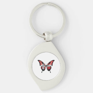 Denmark Swallowtail Butterfly Flag Sticker Key Ring