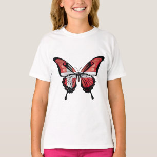 Denmark Swallowtail Butterfly Flag Sticker T-Shirt