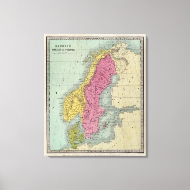 Denmark Sweden and Norway Canvas Print (Front)