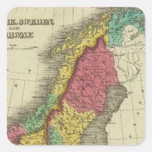 Denmark, Sweden, And Norway Square Sticker