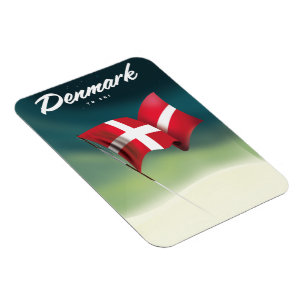 Denmark "To ski" Travel poster Magnet