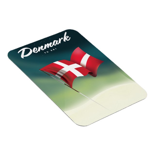 Denmark "To ski" Travel poster Magnet (Right Side)