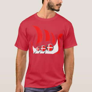 Denmark Viking Ship Danish Flag Dragon Boat T-Shirt