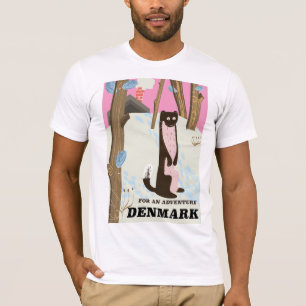 Denmark vintage cartoon landscape travel poster T-Shirt