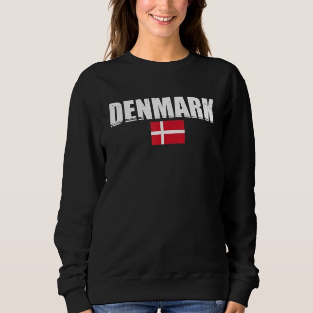 Denmark Vintage Danish Flag Danmark Sweatshirt (Front)