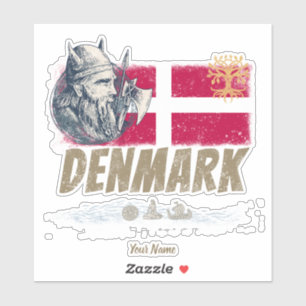Denmark vintage flag viking and ship souvenir