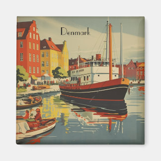 Denmark Vintage Travel Poster customisable Magnet
