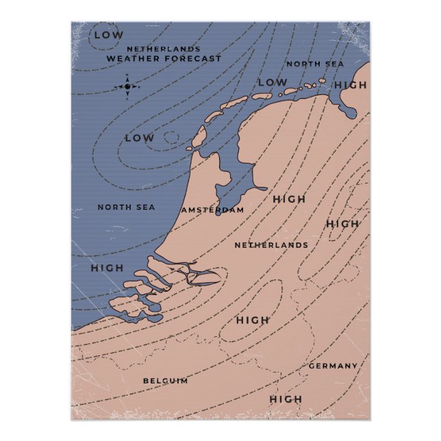 Denmark Vintage Weather forecast Poster (Front)