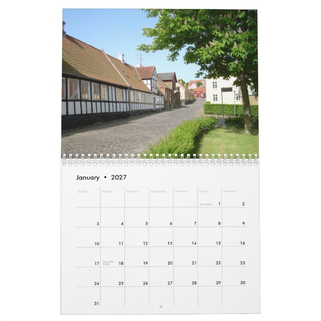Denmark Wall Calendar (Jan 2027)