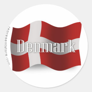 Denmark Waving Flag Classic Round Sticker