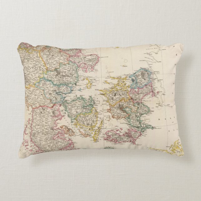 Denmark with inset map of Iceland Decorative Cushion (Front)