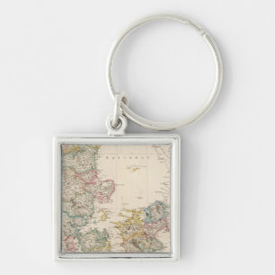 Denmark with inset map of Iceland Key Ring