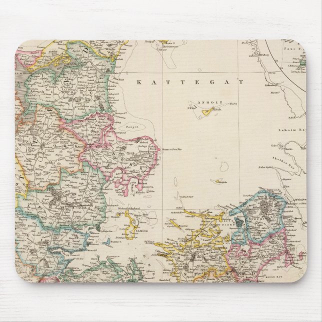 Denmark with inset map of Iceland Mouse Mat (Front)