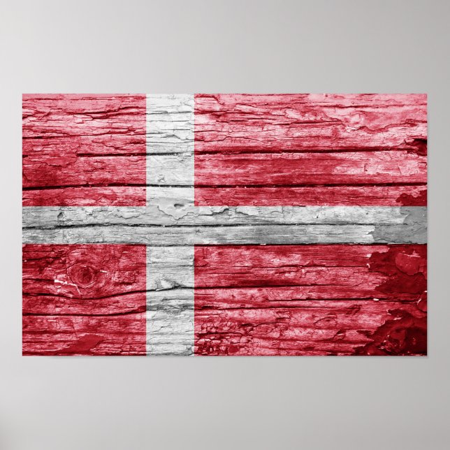 Denmark wooden flag poster (Front)