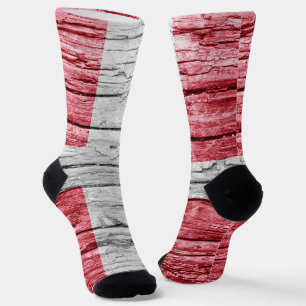 Denmark wooden flag socks