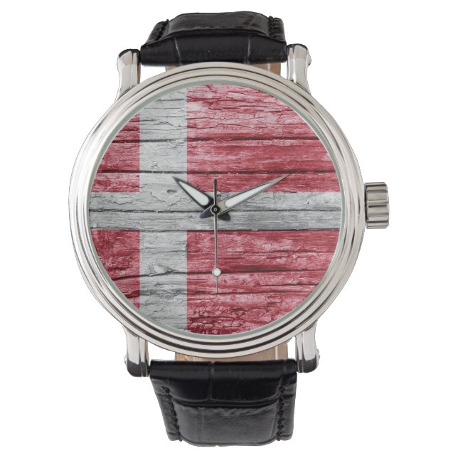 Denmark wooden flag watch (Front)