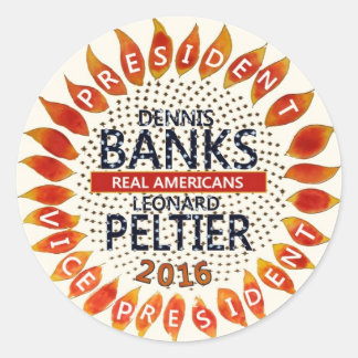 Dennis Banks for President 2016 Classic Round Sticker