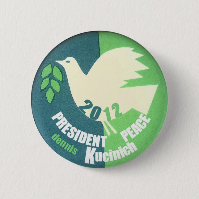 Dennis Kucinich 2012 peace button (Front)