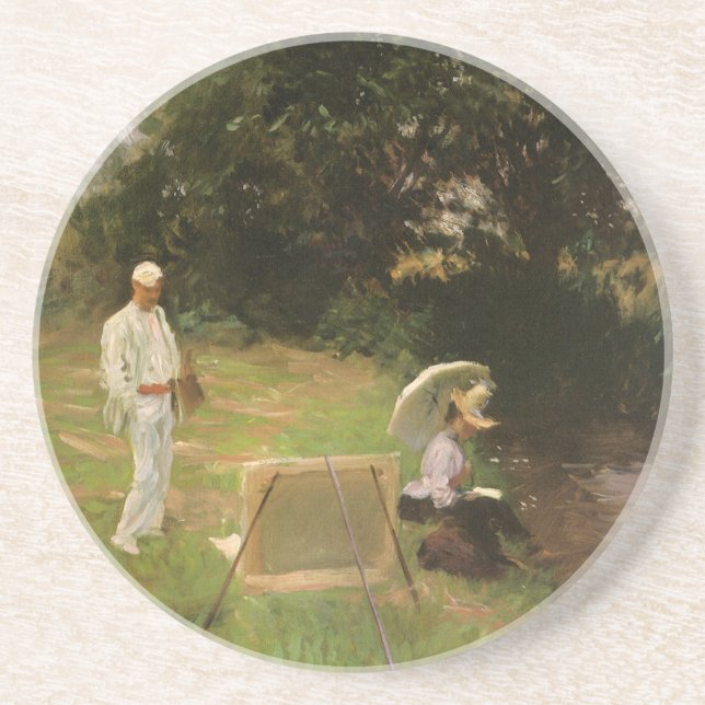Dennis Miller Bunker Painting at Calcot by Sargent Coaster (Front)