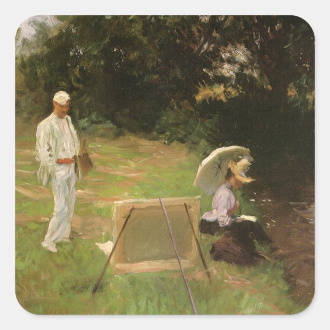 Dennis Miller Bunker Painting at Calcot by Sargent Square Sticker (Front)