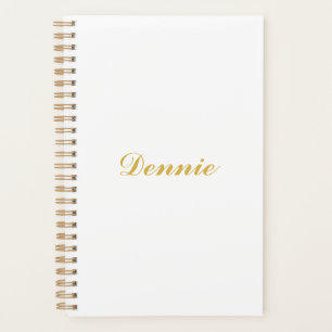 Dennis Typography Gold Script Personalised Gift Planner