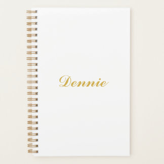 Dennis Typography Gold Script Personalised Gift Planner