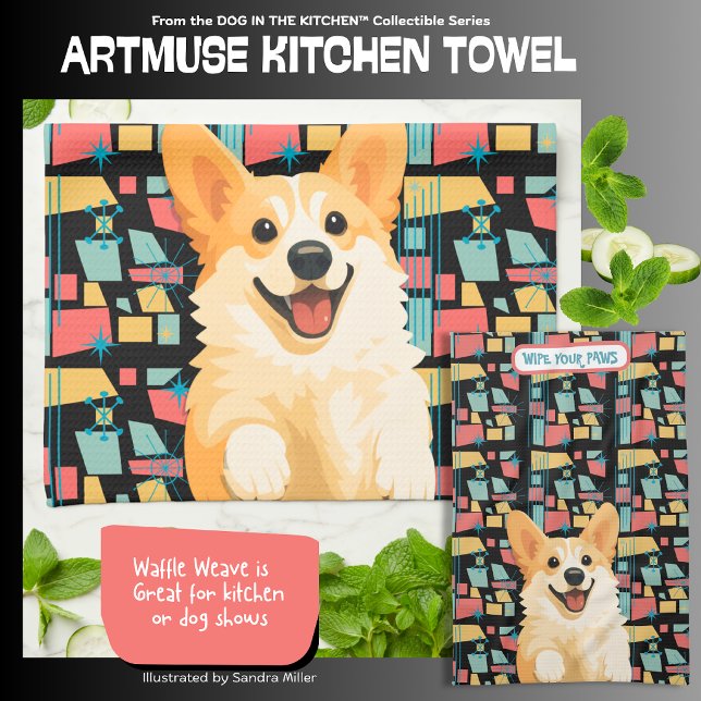 DENNY corgi  - ArtMuse Kitchen Towels  (Creator Uploaded)