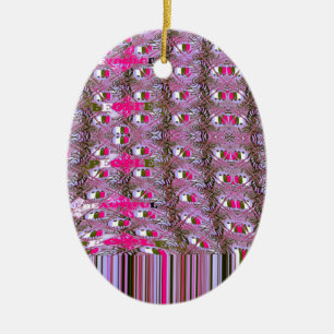 Dense and Intricate Abstract Pattern Art Print Ceramic Tree Decoration