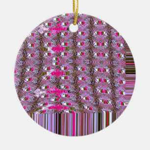 Dense and Intricate Abstract Pattern Art Print Ceramic Tree Decoration