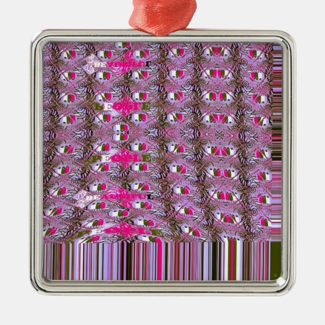 Dense and Intricate Abstract Pattern Art Print Metal Tree Decoration (Front)