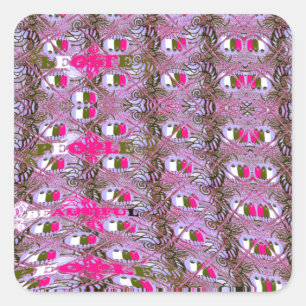 Dense and Intricate Abstract Pattern Art Print Square Sticker