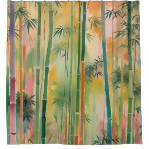 Dense Bamboo Forest at Sunset Shower Curtain