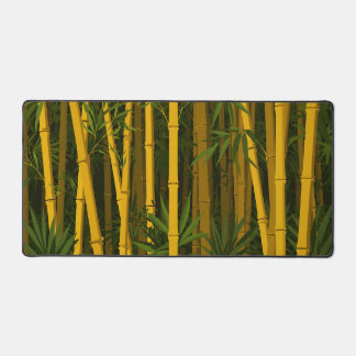 Dense Bamboo Forest Illustration Desk Mat