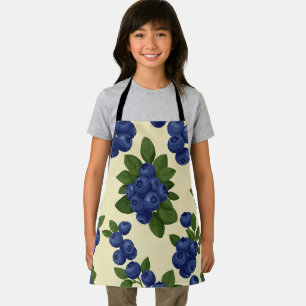 Dense Blueberry Seamless Pattern Apron