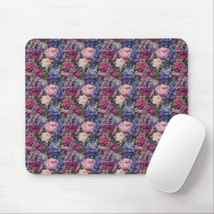 Dense English Garden Floral Arrangement Mouse Mat