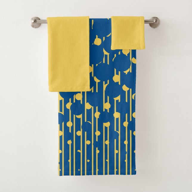Density in Blue and Yellow - Towel Set (Insitu)