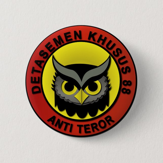 Densus 88 without text 6 cm round badge (Front)